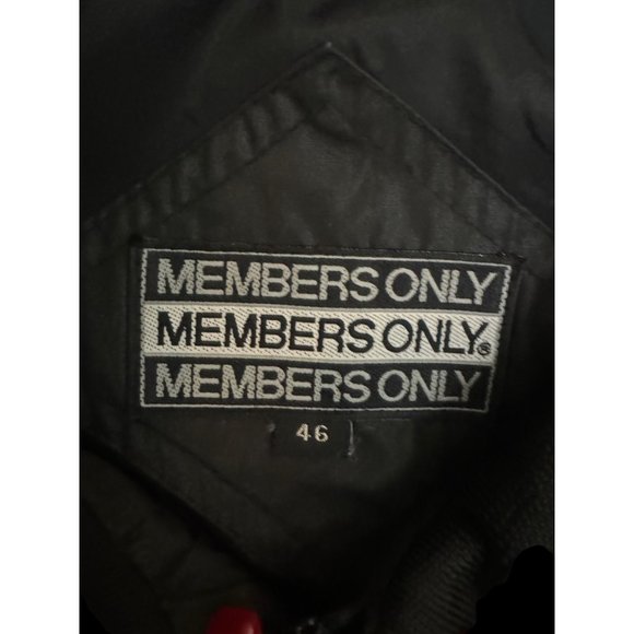 Vintage Members Only Jacket Mens 46 Moto Black Full Zip Cafe Racer Casual - Picture 6 of 8